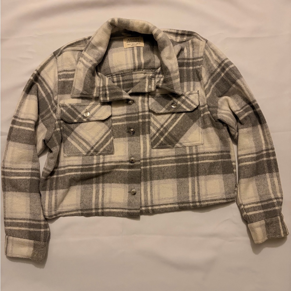 Ashley By 26 International Gray Plaid Outerwear